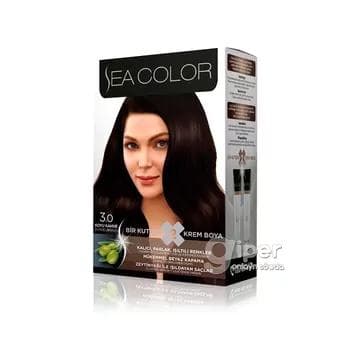 Saç üçin boýag krem "Sea Color" 3.0 Gara kaştan