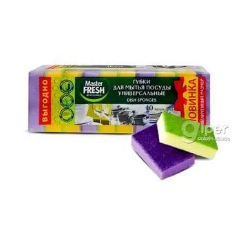 Gap-gaç ýuwmak üçin uniwersal gubka Master FRESH, (dürli reňkli) 10 sany