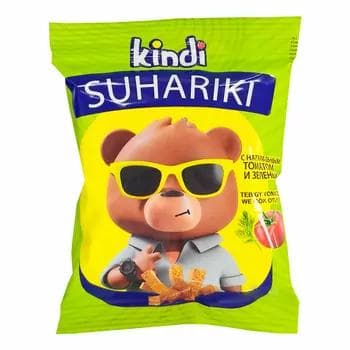 Guradylan çörek bölejikleri Kindi pomidor we gök ot tagamly, 30 gr