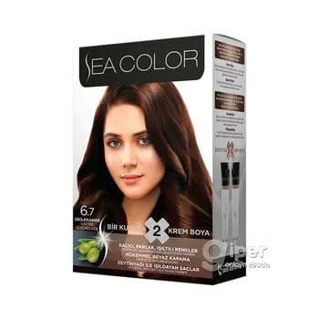 Saç üçin boýag krem "Sea Color" 6.7 şokoladly kofe