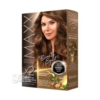 Saç üçin boýag krem Maxx Deluxe, 7.0 açyk-goňur