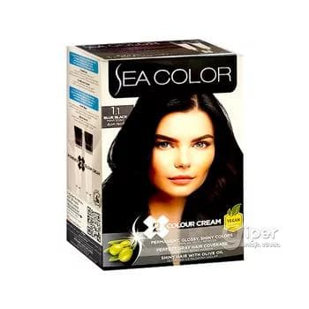 SEA COLOR краска для волос код № 1.1 Иссиня-черный