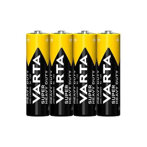 Batareý VARTA 1.5V SUPER HEAVY DUTY AA ZINC-CARBON, 4 sany