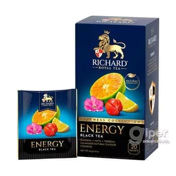 Черный чай Richard Royal "Energy Tea" в пакетиках 25 шт, 34 г