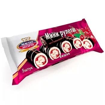 Mini keks ruletlar "Мастер Десерта" ülje tagamly, 175 gr (5 sany)