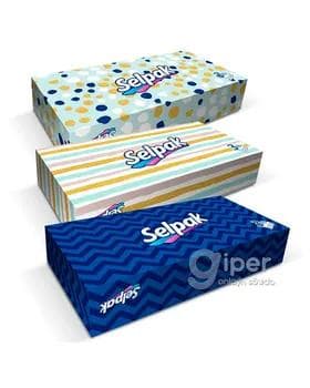 Gutuly salfetkalar Selpak 3 gatly, 50 sany (gök reňkli)