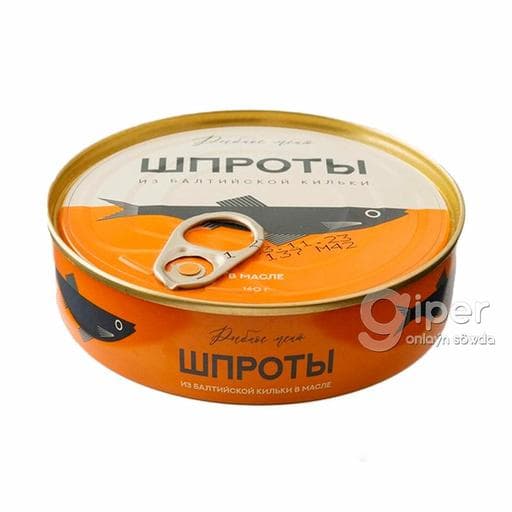 Ýagly şprot "Рыбное меню" Baltika kilkalary, 160 gr