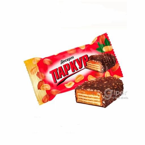 Şokolad süýji Невский кондитер "Паркур" ýumşak karamel we arahis, 250 gr (±10 gr)