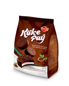 Сэндвич печенье со вкусом какао с зефирной начинкой Köke paý "Täze aý", 160 г (черный)