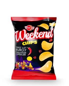 Ýeralmadan çipsiler Täze Aý "Weekend" ajy burçly, 90 gr