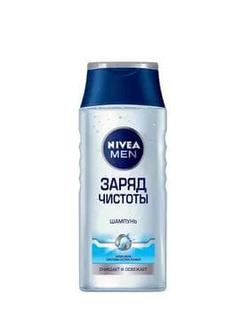 Şampun Nivea Men "Arassalyk üçin zarýad" aloe wera, 250 ml