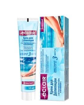 Depilýasiýa üçin krem "Eclair" aloe wera ekstratkly we witamin E-li, 125 ml