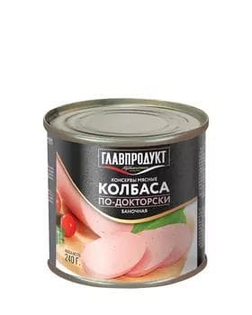 Konserwirlenen şöhlat Главпродукт "По-Докторски" doňuz we towuk etinden, 240 gr