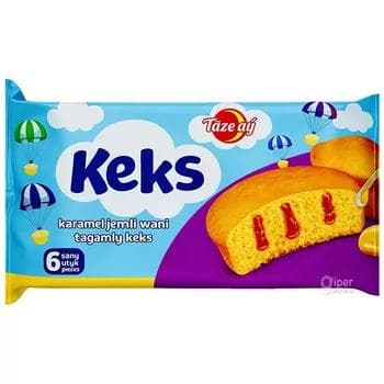 Täze aý кекс со вкусом ванили, с карамельным джемом 210 г (6 шт)