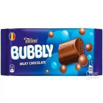 Todino "BUBBLY - MILKY CHOCOLATE" süýtli şokolad 90 gr