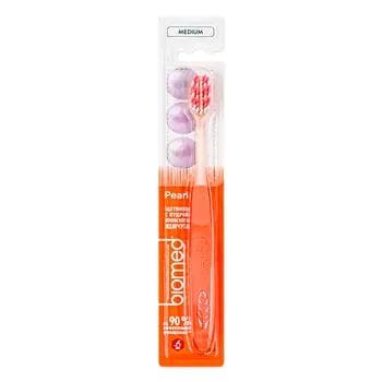 Diş şýotkasy Biomed "Pearl White" orta ýumşaklyk, 1 sany