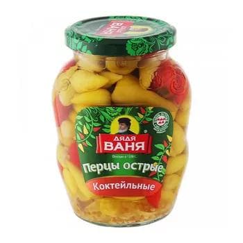 Маринованный перец острый Дядя Ваня "Коктейльные", 350 г