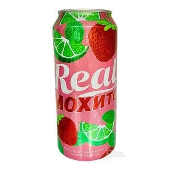 Real - Мохито  напиток газированный со вкусом клубники  500 мл