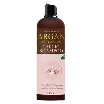 Saç üçin şampun "Argan" sarymsak we imbir, 750 ml