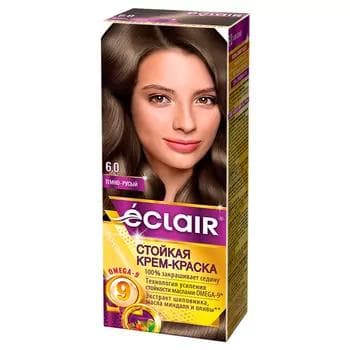 Saç üçin krem-kraska "Eclair" 6.0 Gara-Sarymtyl