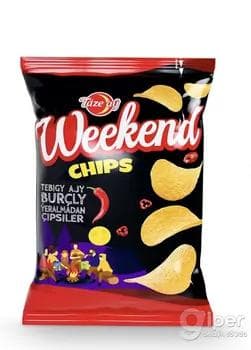 Ýeralmadan çipsiler tebigy gyzyl burçly Täze Aý "Weekend" 40 gr