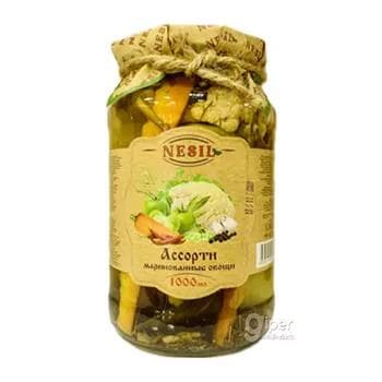Marinada ýatyrylan assorti gök-önümler "Nesil" 1 lt