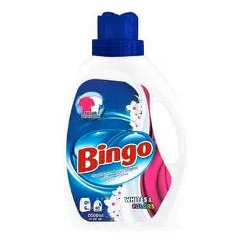 Suwuk kir ýuwujy gel "Bingo" awtomat, ak we reňkli eşikler üçin, 2,6 lt
