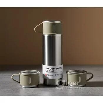 Wakuum termos, 2 sany çaşkaly "Vacuum Bottle" 500 ml