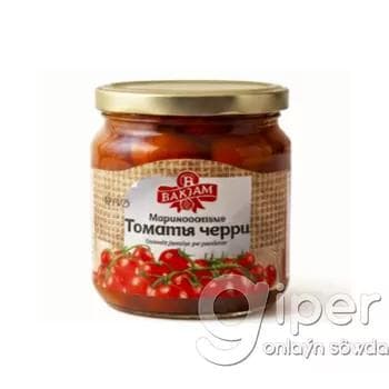 Marinada ýatyrylan çerri pomidorlar "Bakjam" 480 ml