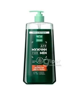 Şampun Чистая Линия "FOR MEN" saç ösüşini işjeňleşdiriji, 1000 ml