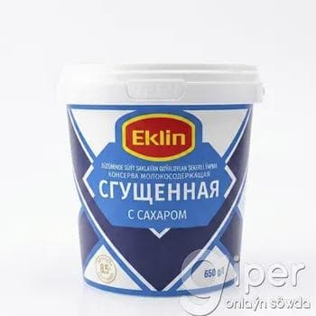 Düzüminde süýt saklaýan goýaldylan şekerli ýapma "Eklin" 650 gr