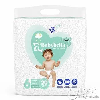 Çagalar üçin podguznik, ölçeg 6 ekstra uly (16+ kg) "Babybella" 20 sany