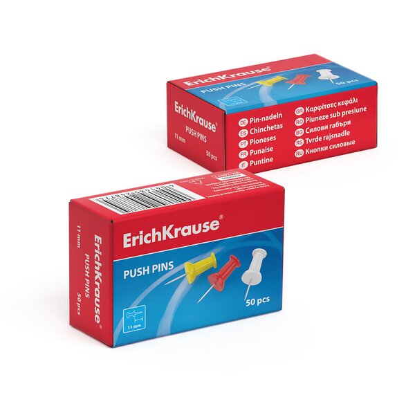 Кнопки силовые ErichKrause, цветные (коробка 50 шт) 31.20 ТМТ