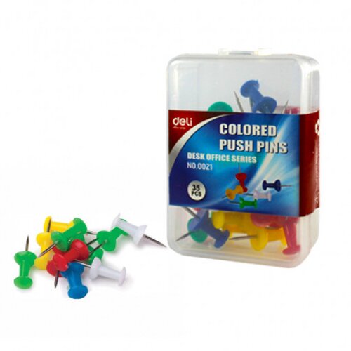 Кнопки силовые \"deLi\", цветные (коробка 35 шт) от 0 ТМТ