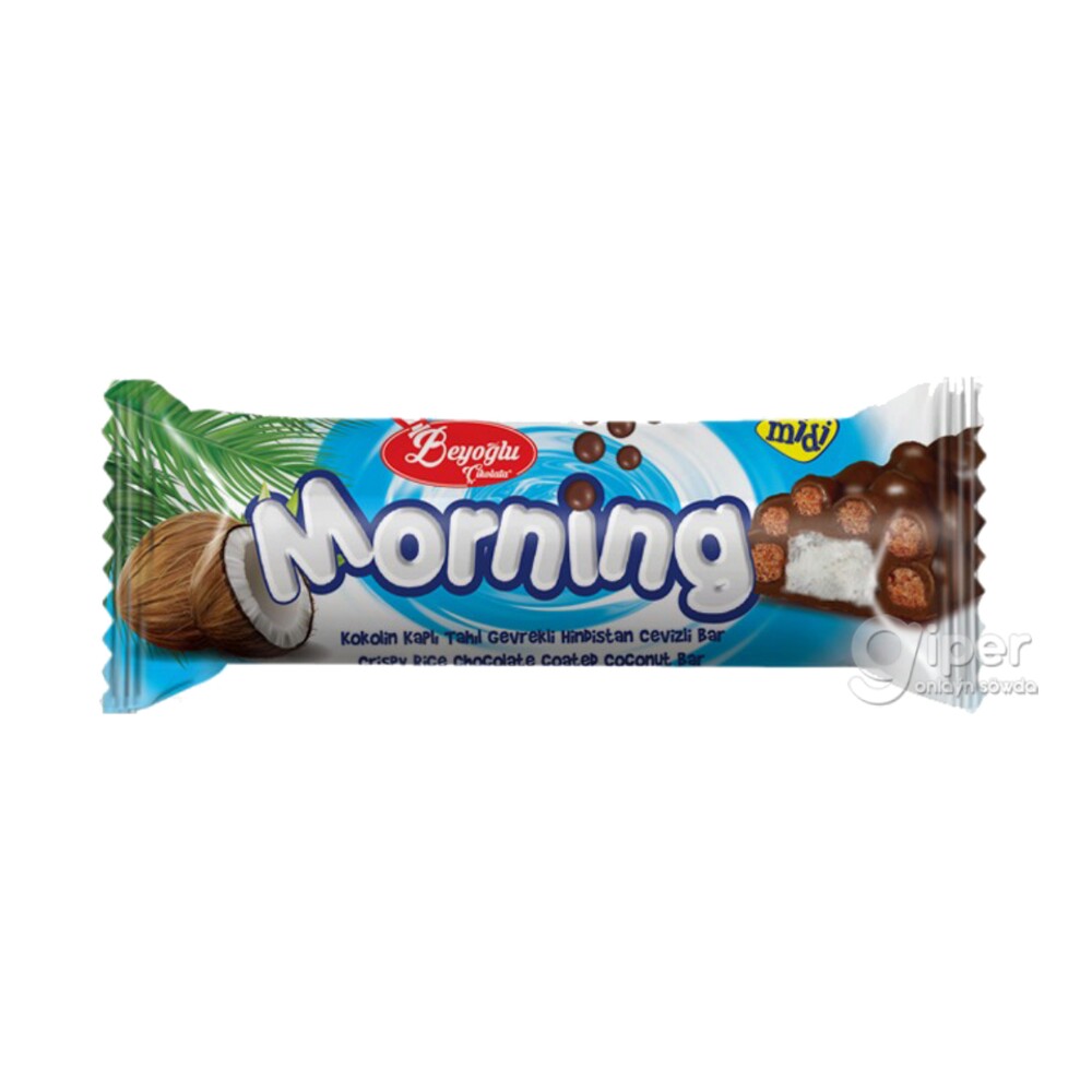 Кокосовый батончик с хрустящим рисом в шоколаде "Morning" midi, 25 г от ...